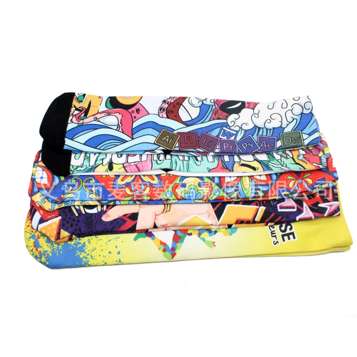 Cotton Sublimation Full Color Personality Long Tube Socks 1