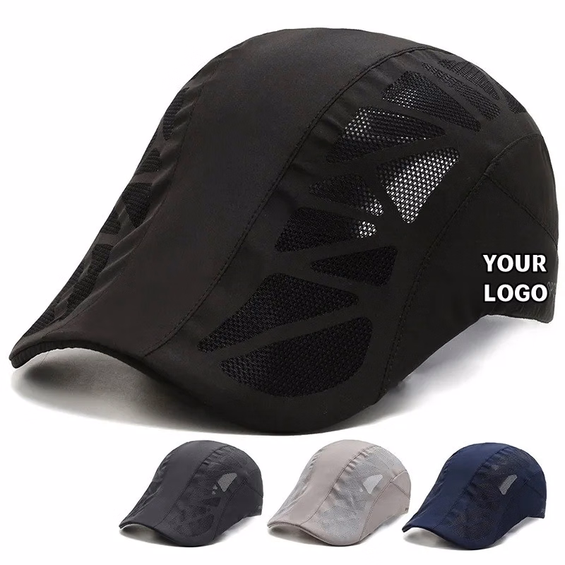 Breathable Men Flat Newsboy Hats / Peaked cap
