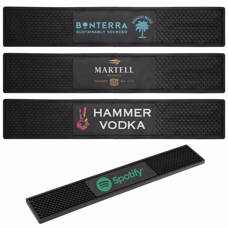 Heavy Duty Vinyl Bar Counter Rail Mat - 3 1/2" x 20"