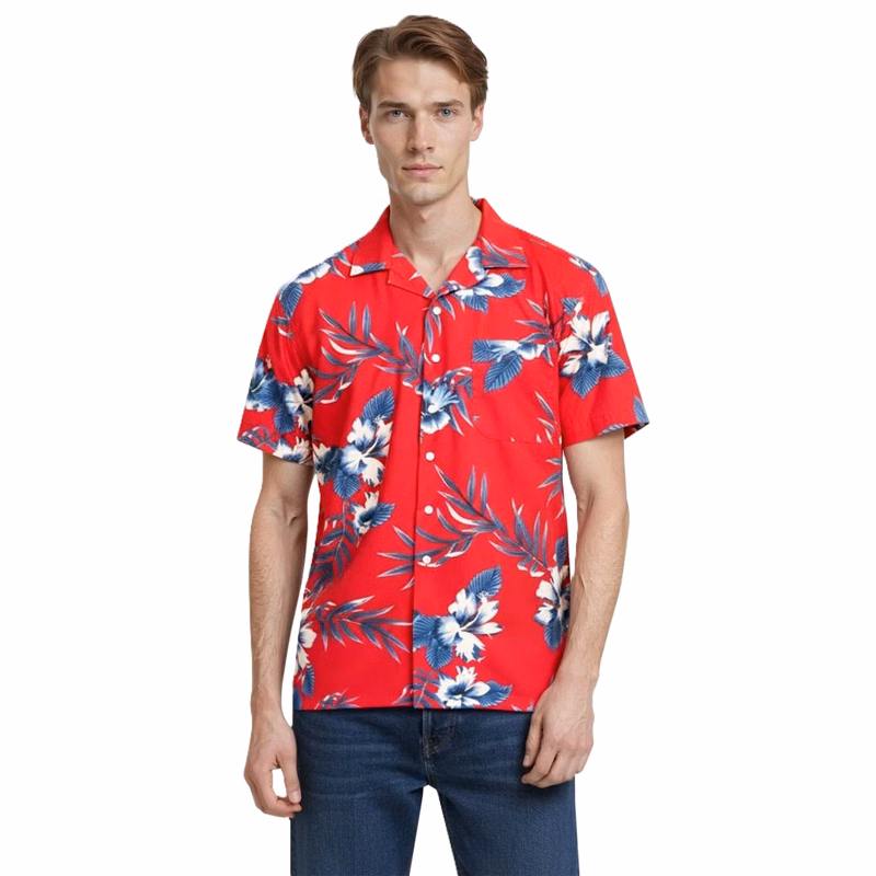 Hibiscus Print Camp Shirt