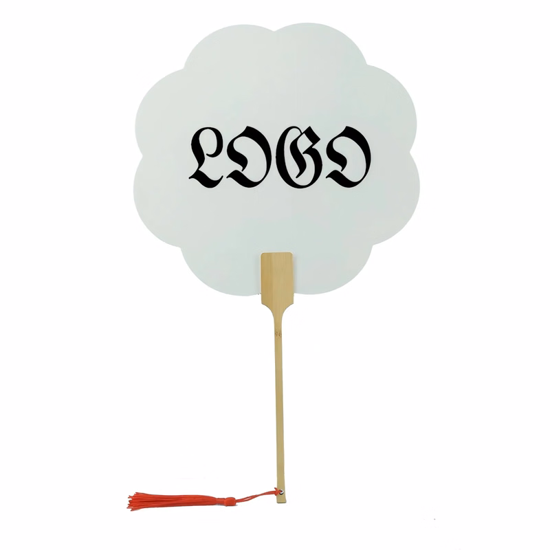 Bamboo Handle Plastic Hand Fan