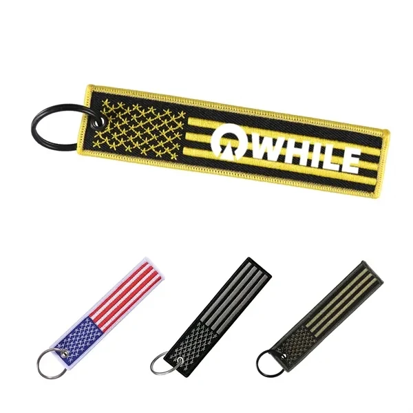Custom Embroidered Flexible Key Strap with Wrist Loop — Promotional Keychain 1