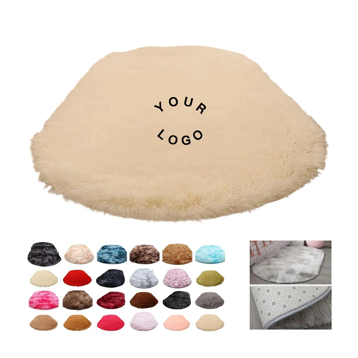 Embroidered Faux Fur Rug for Home Decor 1