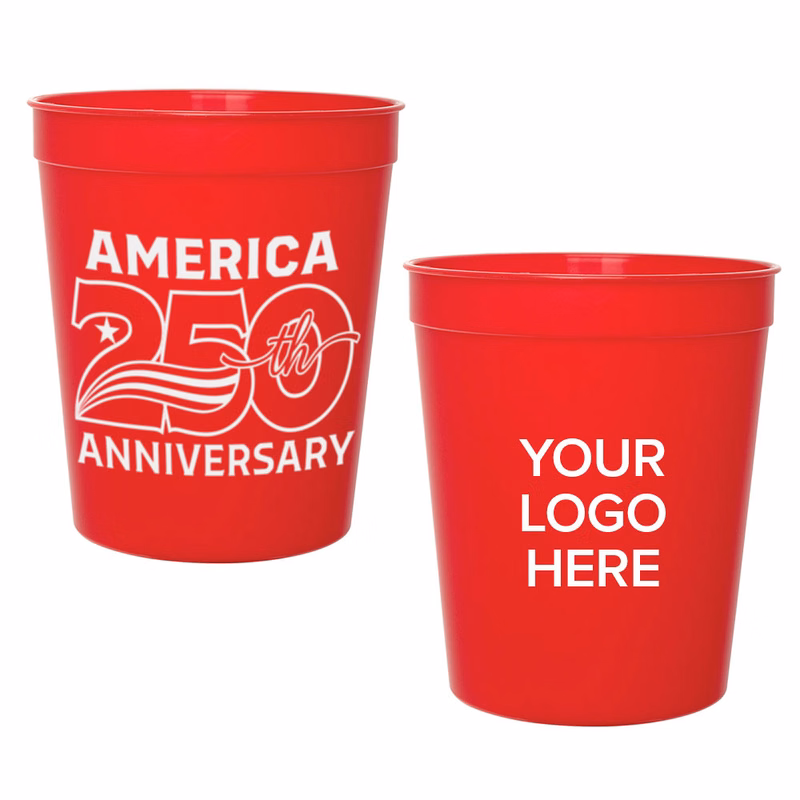 16 oz. Smooth Plastic Cup, 250th Anniversary