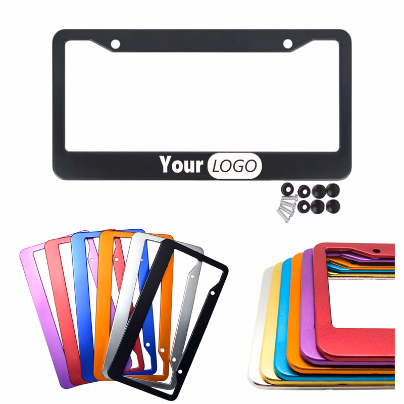 Vibrant Color Aluminum Alloy License Plate Frames MOQ 10