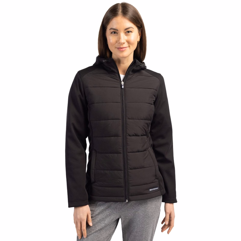 Cutter & Buck Evoke Recycled Honeycomb Fleece Womens Hybrid Full Zip Jacket