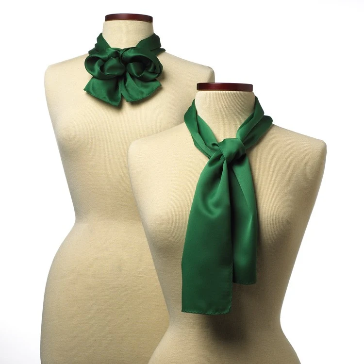 Kelly Green Silk 10" x 54" Scarf 1