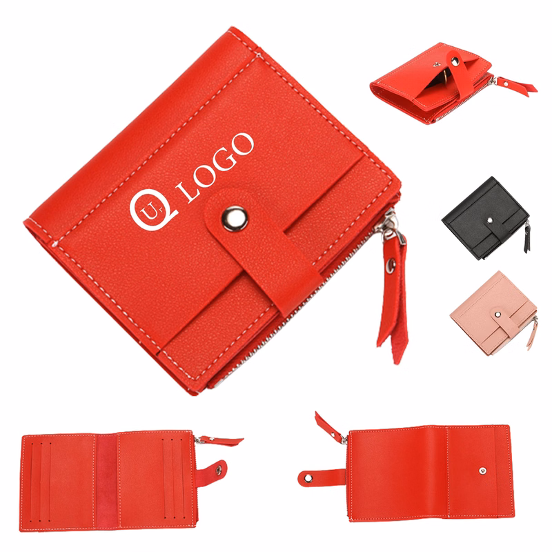 Pu Credit Card Wallets W/Snap Closure