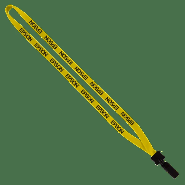 1/2" Cotton Lanyard with Plastic Clamshell & Bulldog Clip 1