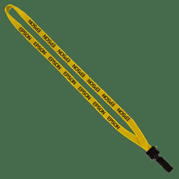 1/2" Cotton Lanyard with Plastic Clamshell & Bulldog Clip