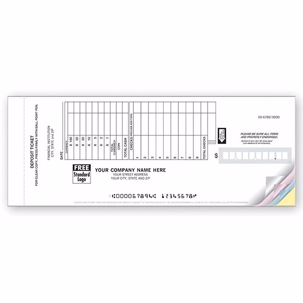 Deposit Tickets, Retail Format, Booked