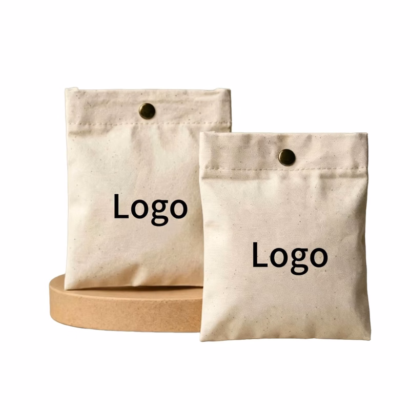 Snap Button Cotton Storage Pouch