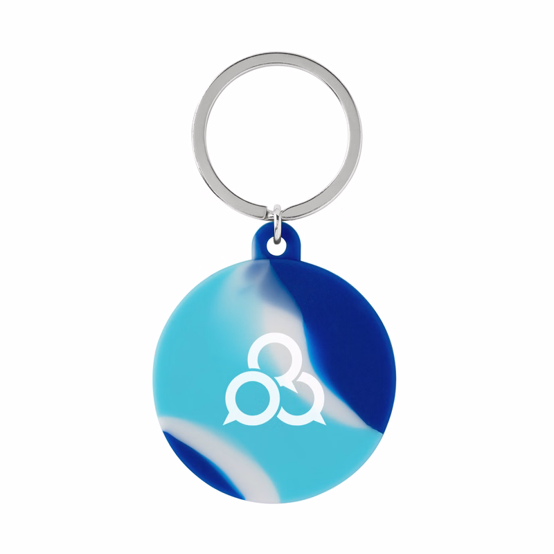 Eco Silicone Swirl Keychains - Round