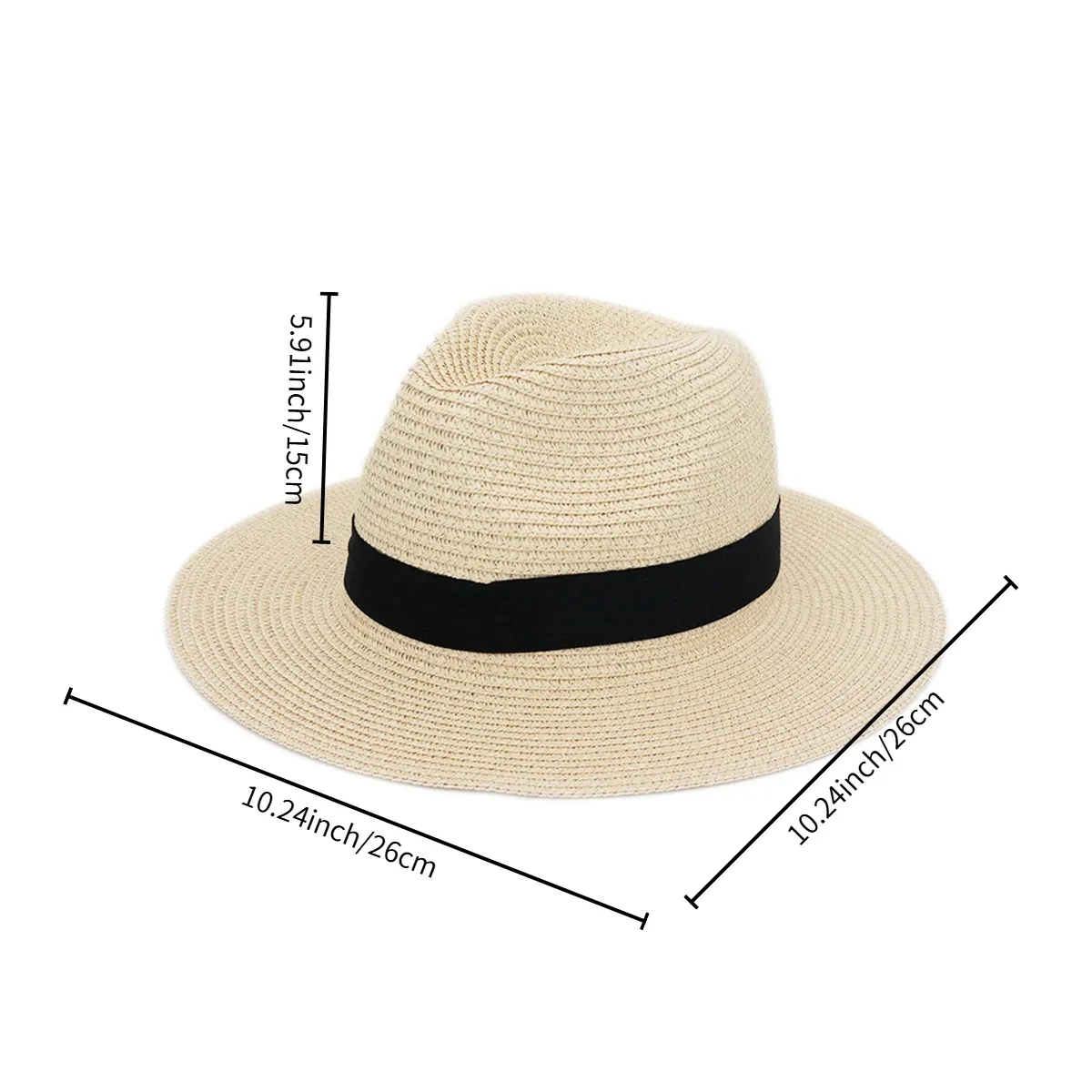 Straw Panama Style Fedora Hat 1