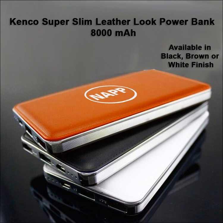 Kenco Super Slim Leather Look Power Bank 6000 mAh