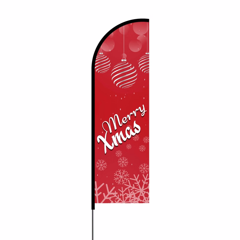 Merry Xmas - 2 Flag Kit 17' Feet Feather Flag Sign flag banner Outdoor Banner