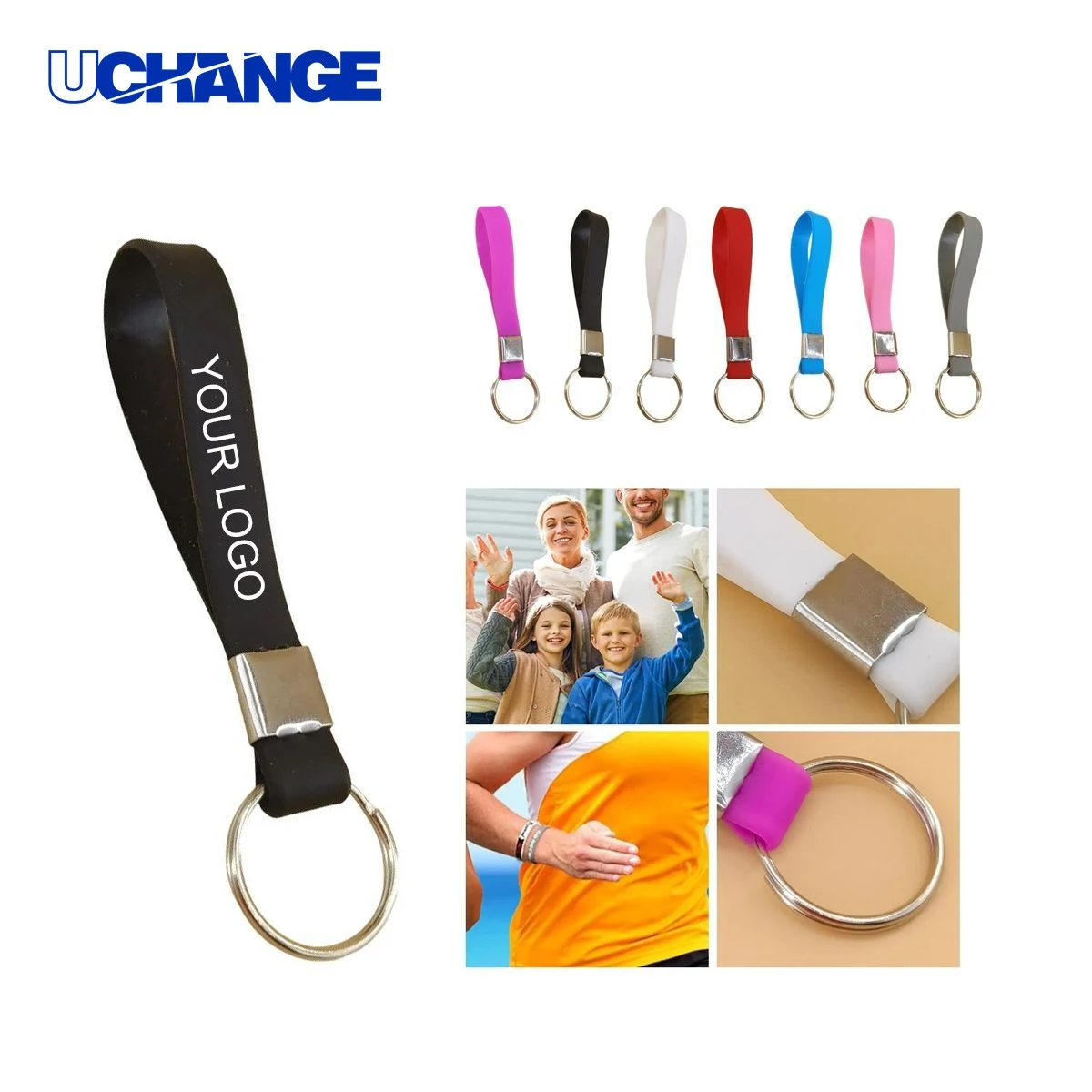 Silicone Wristband Key Chain Keychain with Custom Logo 1