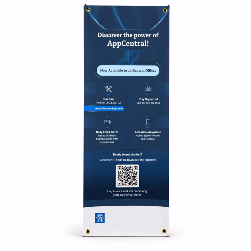 Tripod Banner with Graphics, 23x64, and Bag. NO SETUP CHARGE