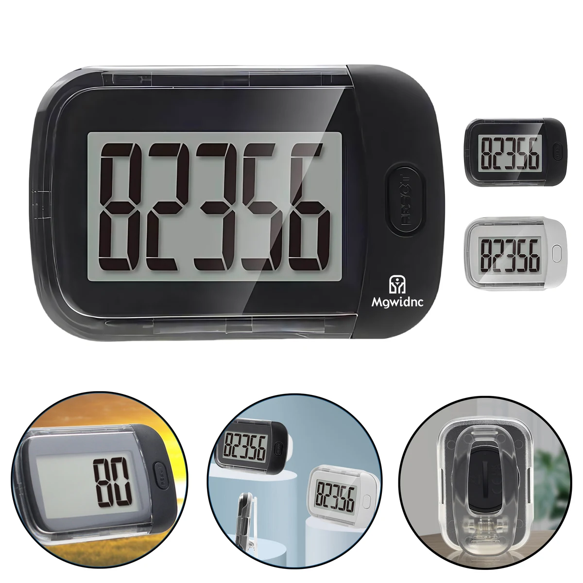 3D Sensor Pedometer with One-Key Clip-On Waist Strap 1