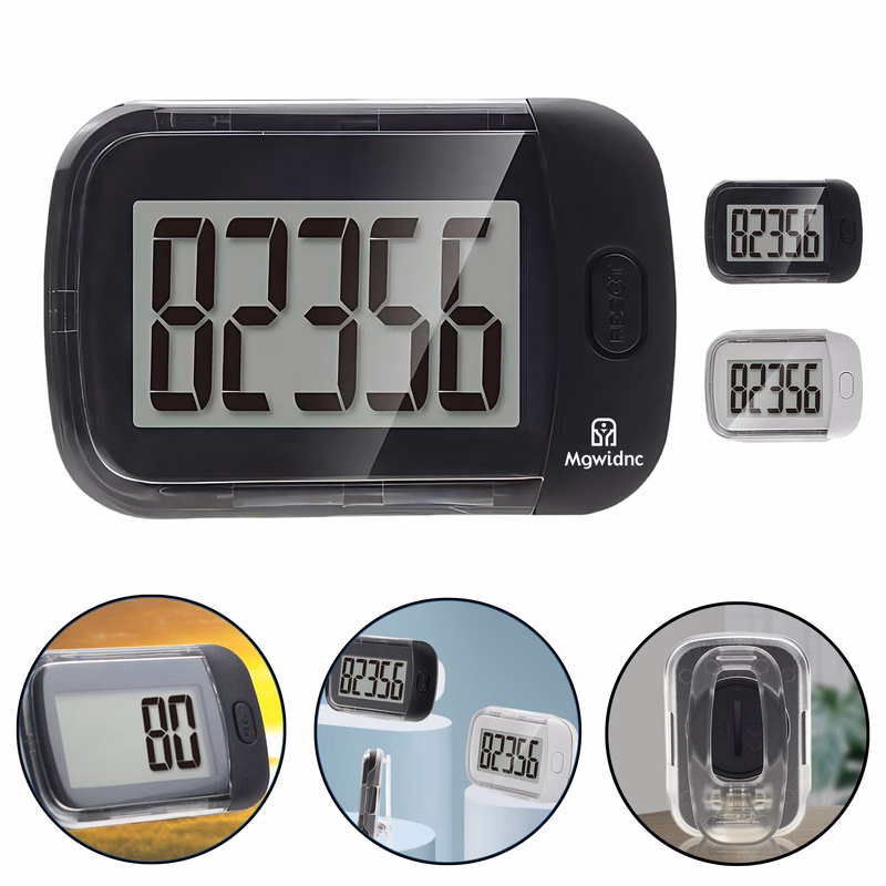 3D Sensor Pedometer with One-Key Clip-On Waist Strap