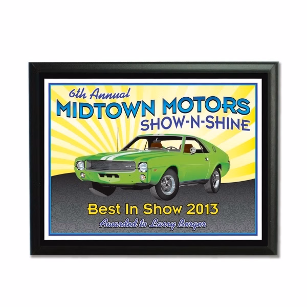 Full Color Plaque (7" x 9") with White Aluminum Mount