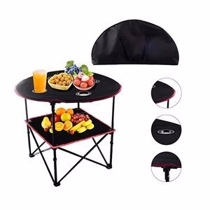 Camping Table Folding Picnic with 4 Cup Holders