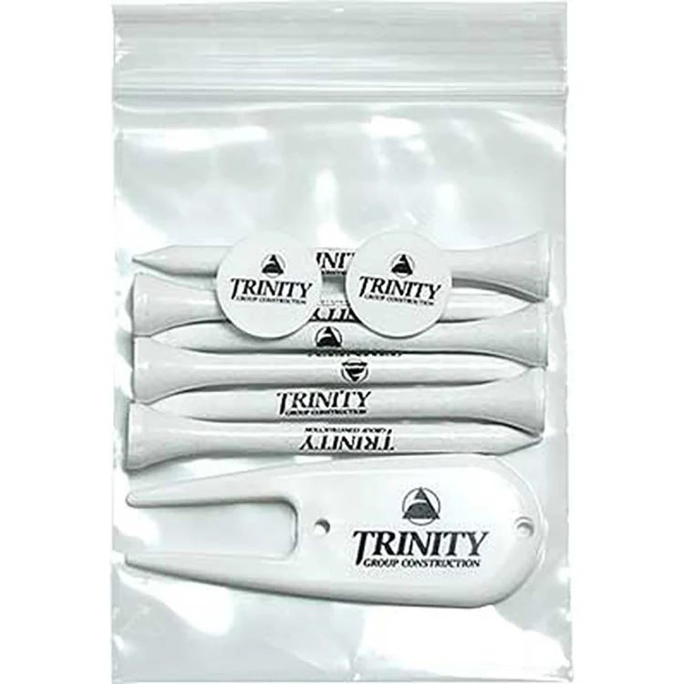 Golf Tee Polybag Combo Pack with (6) 3 1/4 Inch Tees and (2) Ball Marker(1) Divot Tool 1