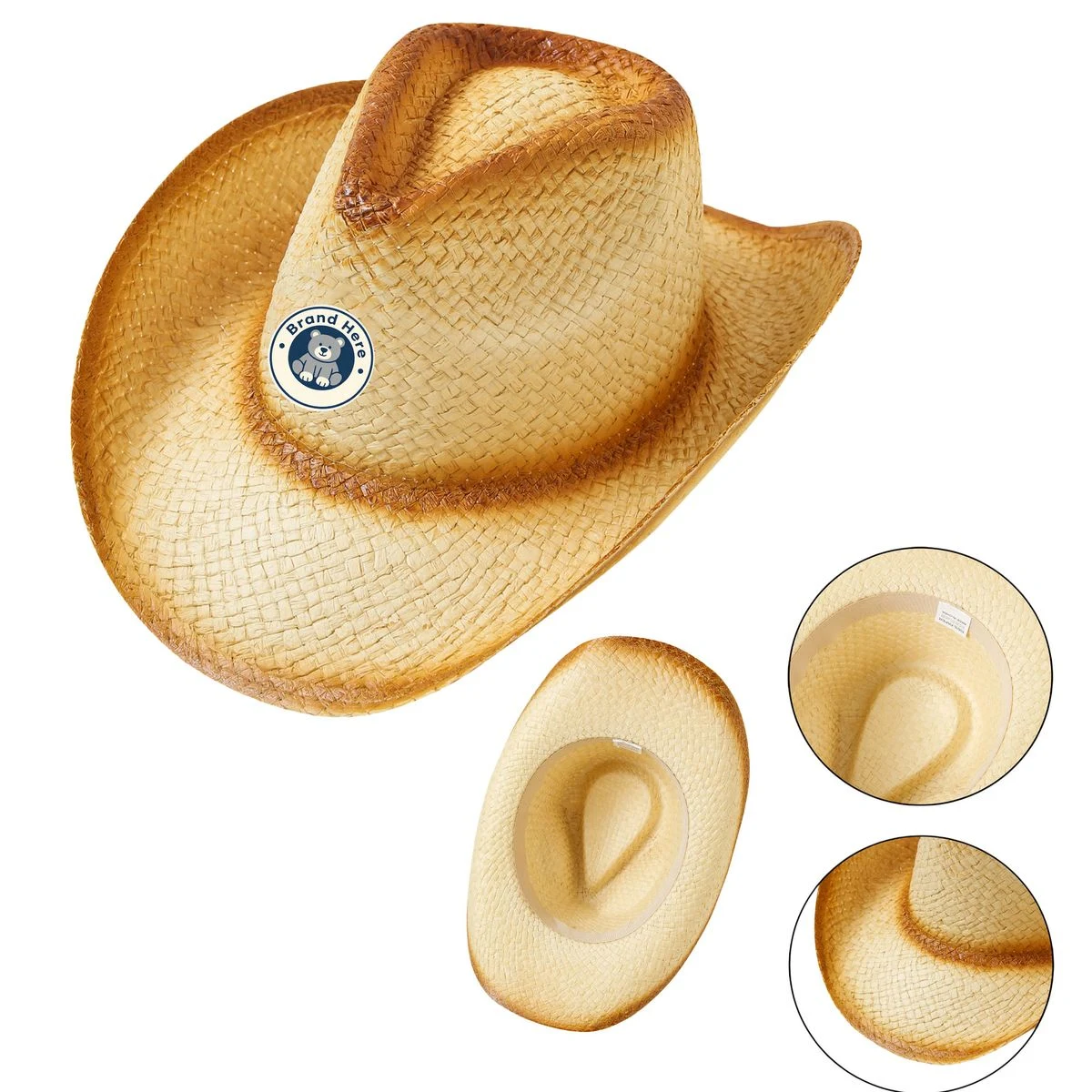 Heat Transfer Cowboy Straw Hat 1