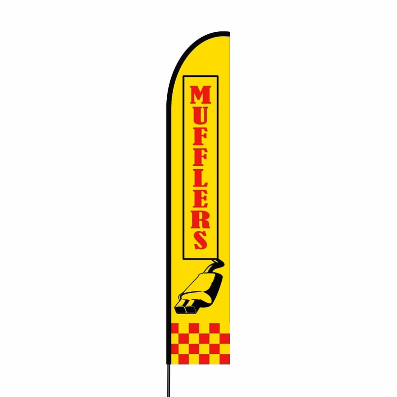Mufflers Flag Kit 15' Feet Feather Flag Sign Outdoor Banner