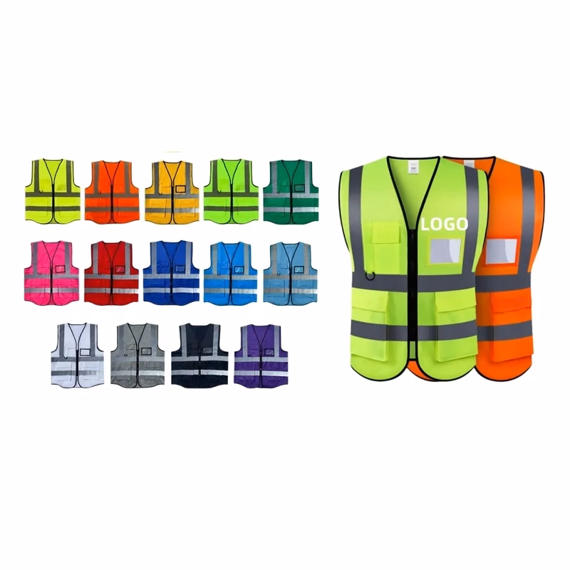 Custom High Visibility Reflective Safety Vest with Pockets