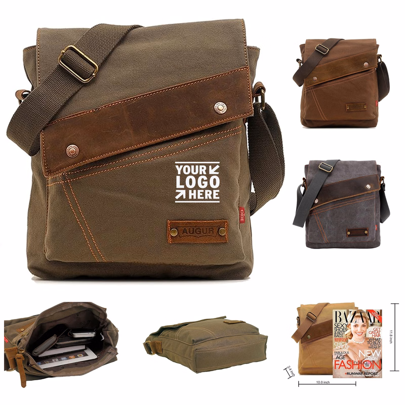 Small Vintage Canvas Shoulder Messenger Bag Adjustable Crossbody Purse