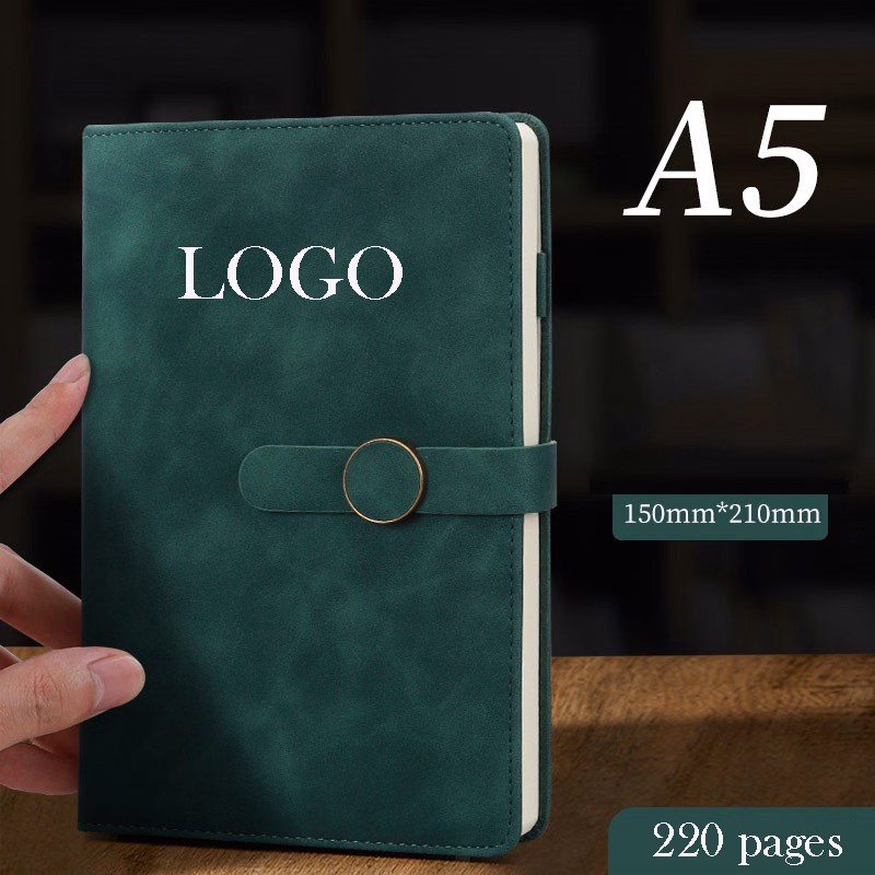A5 PU Leather Hardcover Notepad W/Round Metal Buckle