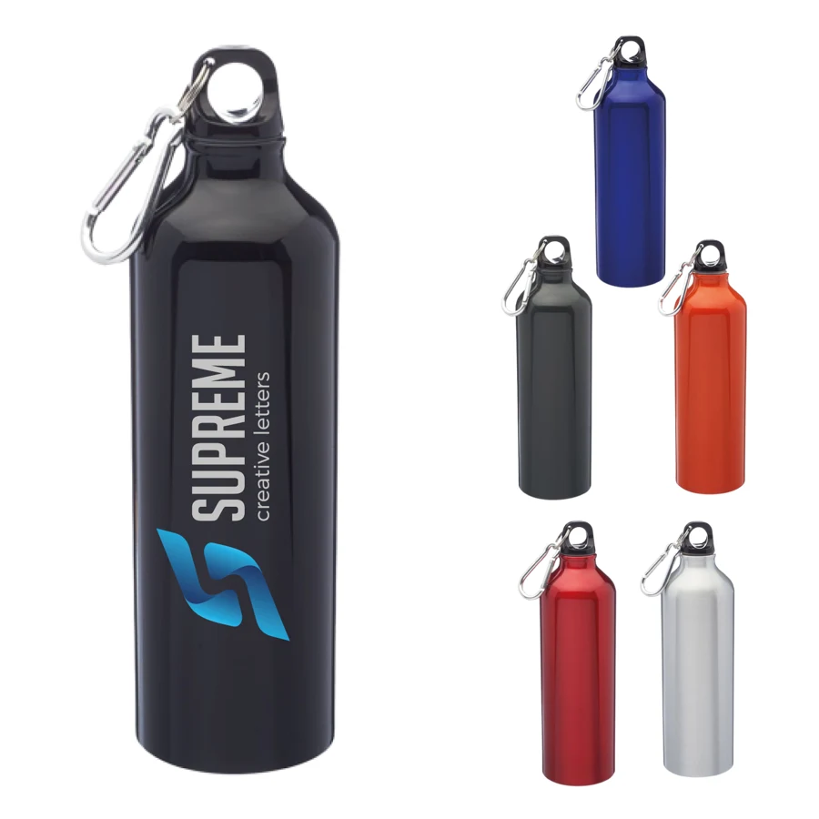 Sports Bottle with Carabiner and Twist Cap - Aluminum Water 1