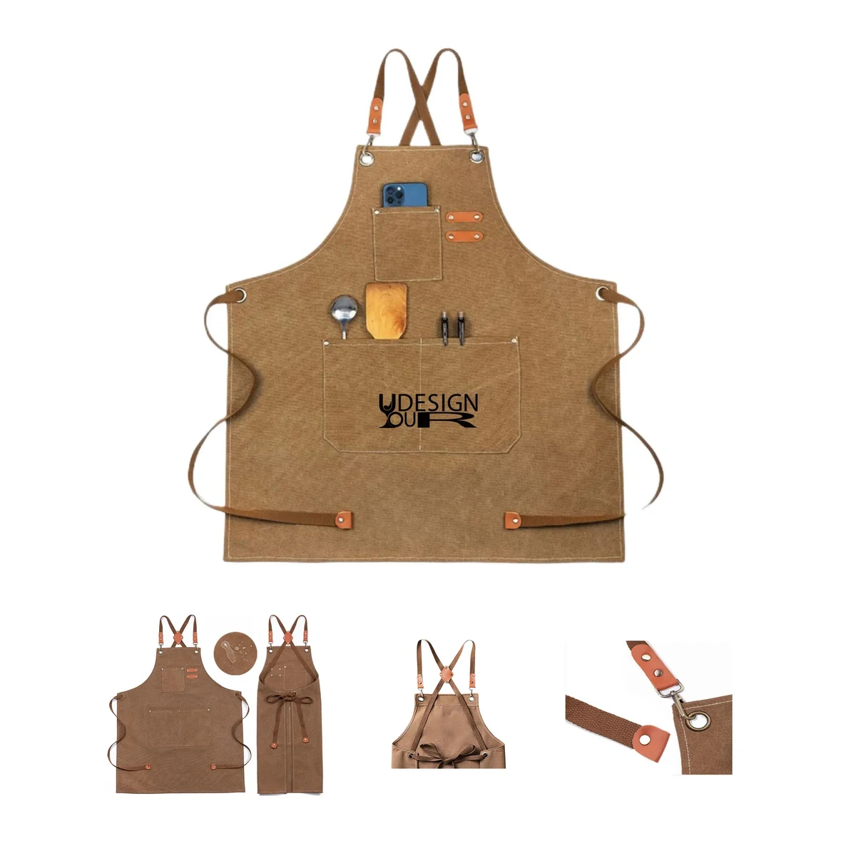 Canvas Cross Back Adjustable Apron 1