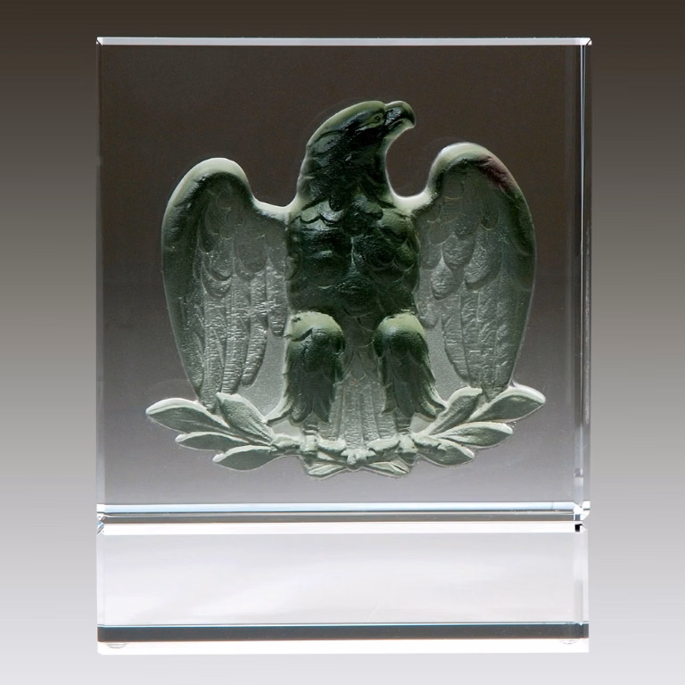 Pewter Majestic Eagle Crystal Award