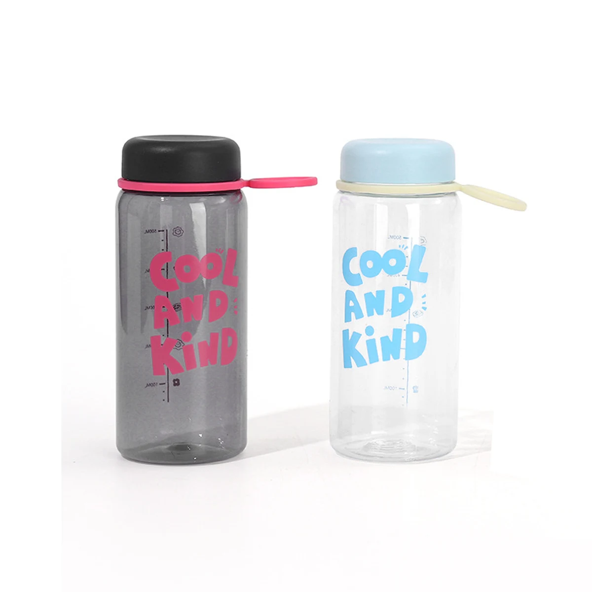 20oz Transparent Plastic Water Bottle Portable Rope Cup 1