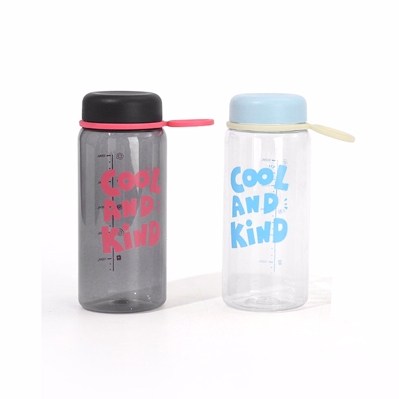 20oz Transparent Plastic Water Bottle Portable Rope Cup