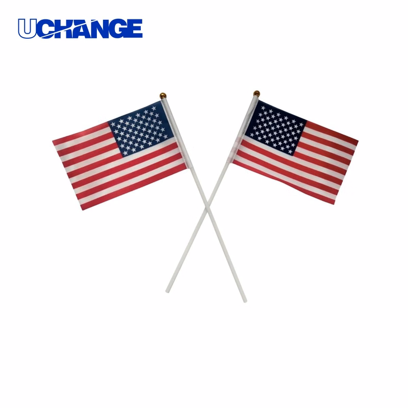 Double Sided Polyester Stick Flags Four by Six Inches
