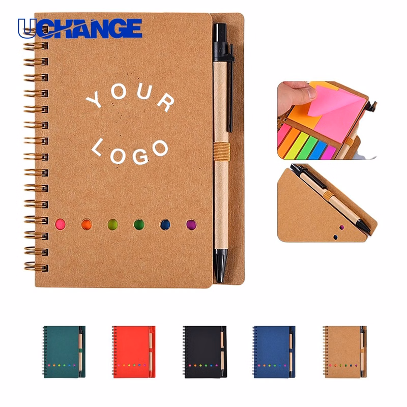 Kraft Spiral Notebook Journal with Labels and Notes