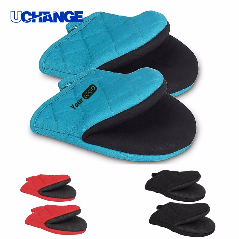 Short Oven Mitts Heat Protection Pair