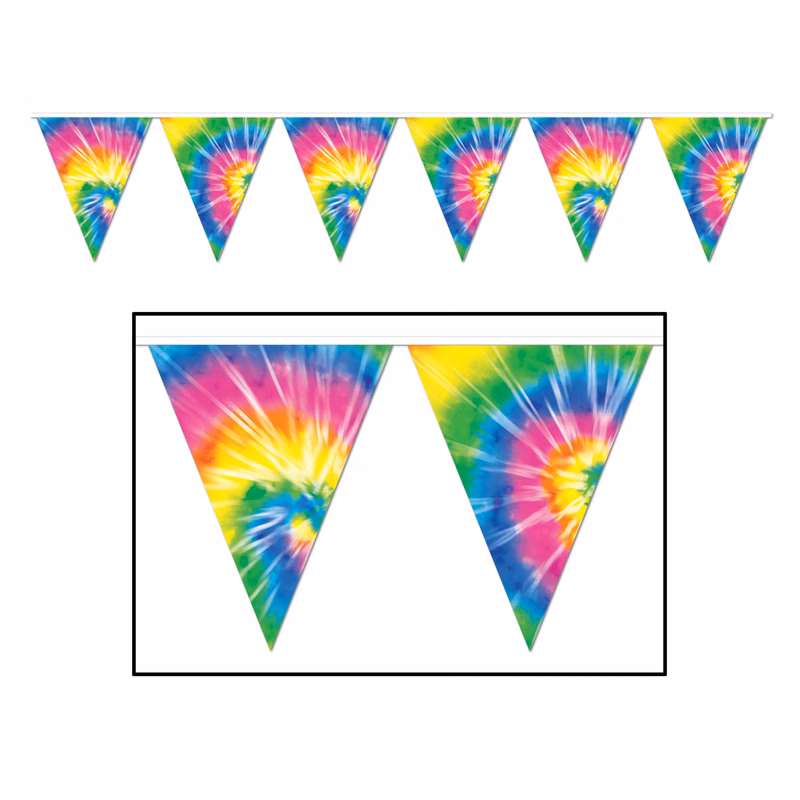 Tie-Dyed Pennant Banner
