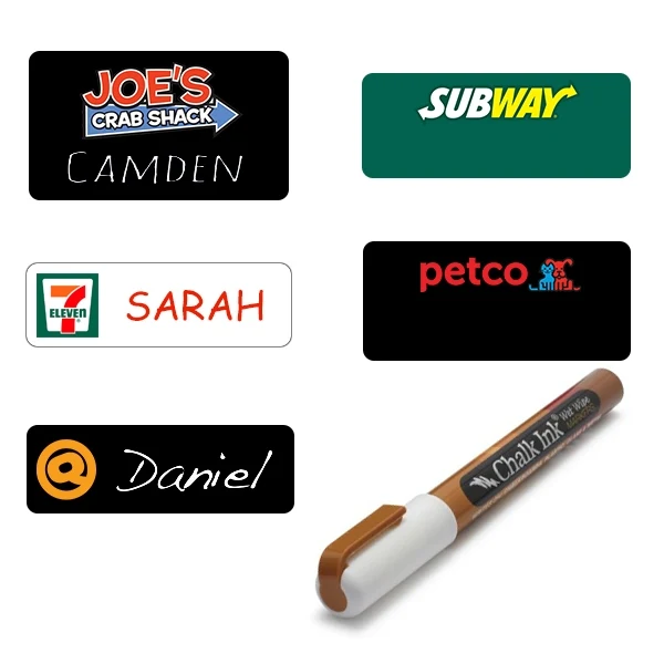 Chalkboard Logo Name Badge - Fast - USA Made Tags 1