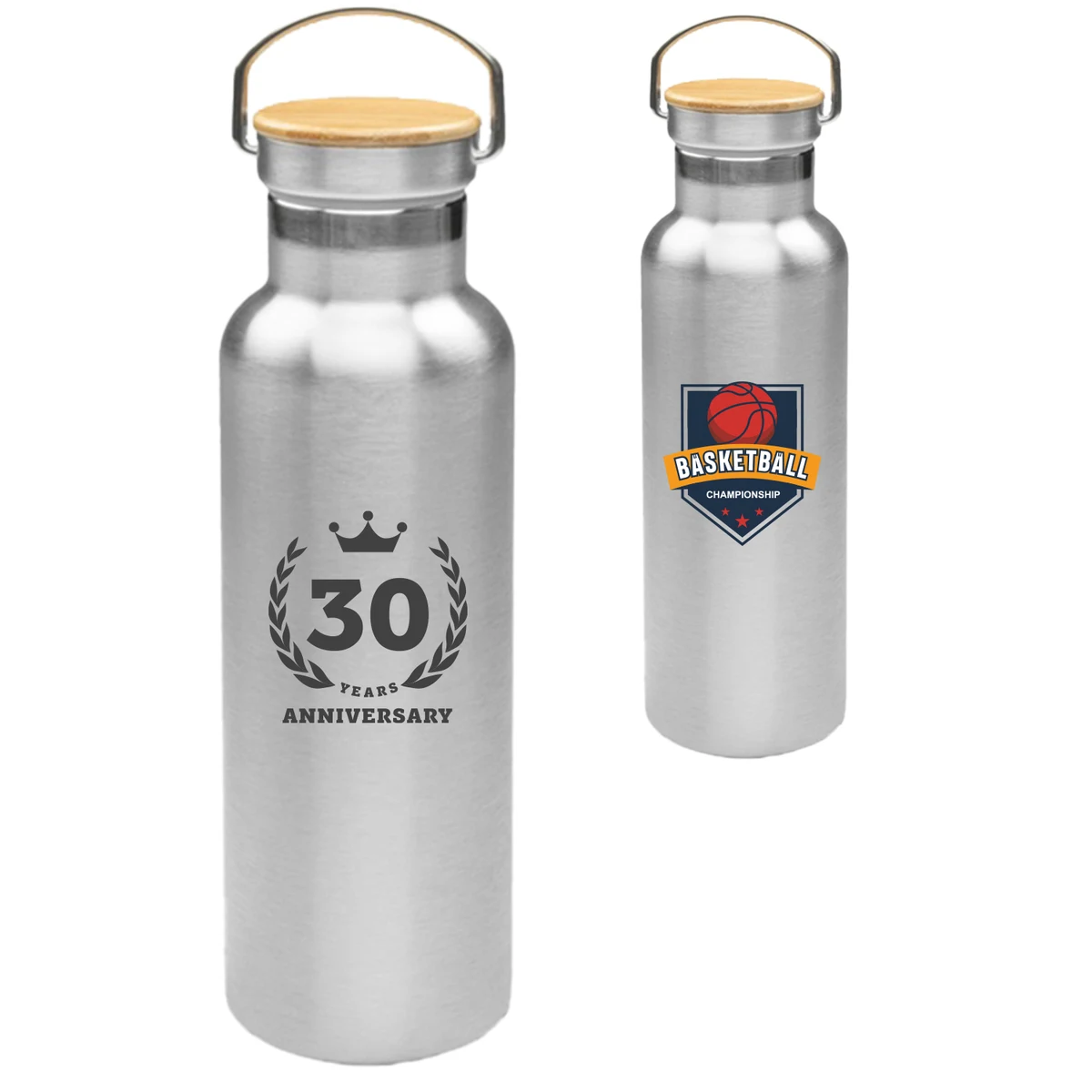 20 oz. BPA free Wood top Insulated Water Bottles w/ Handle 1