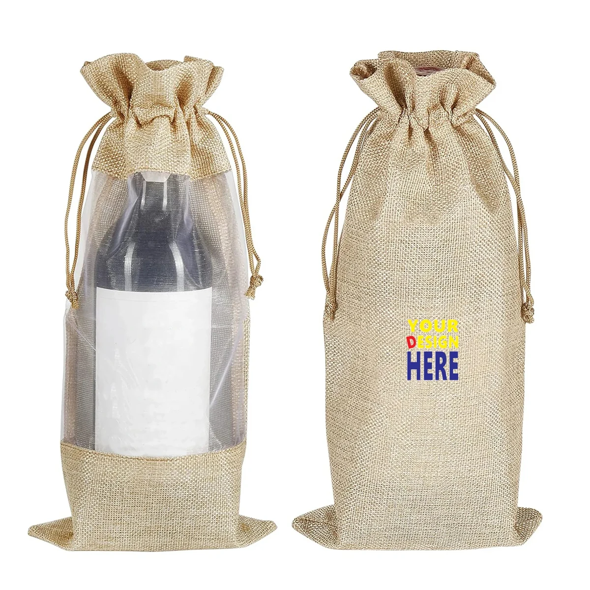 Burlap Wine Bottle Gift Bags 750ml 1