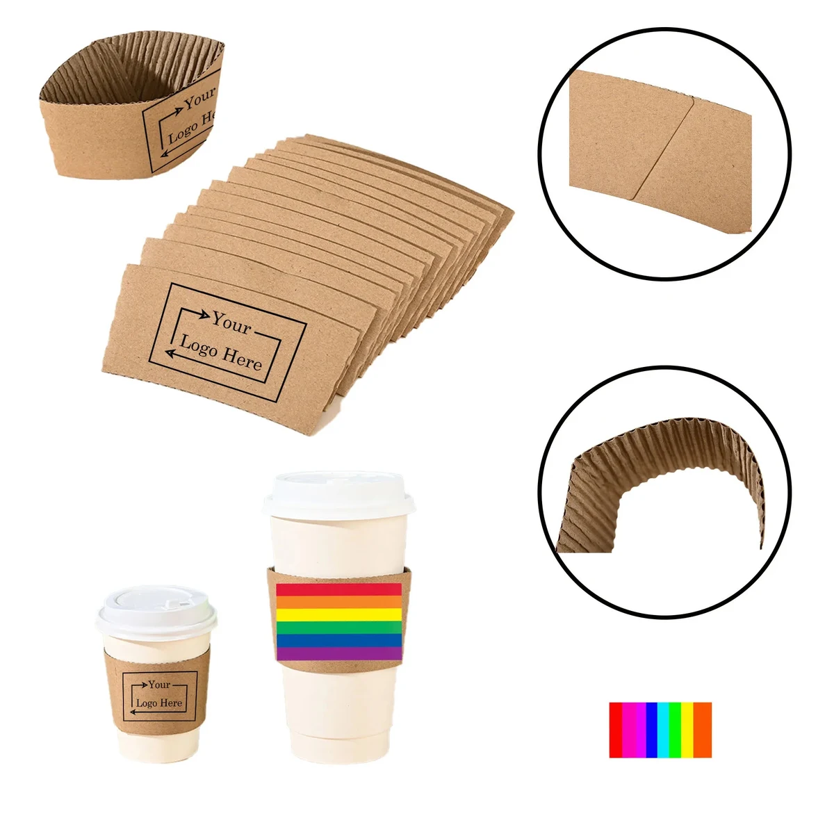 Full Color Kraft Paper Coffee Cup Sleeve 1