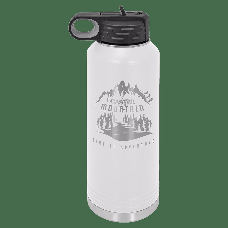 40 oz. White Powder Coated Laser Engraved Polar Camel Water Bottles