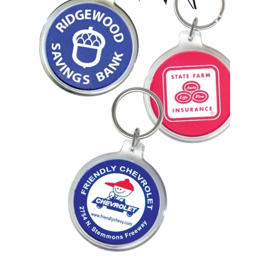 Clear Acrylic 1 3/4" Round 2 Sided Key Tag 1