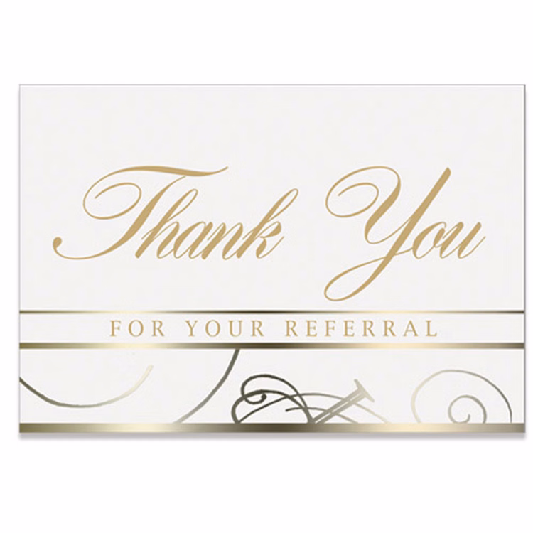 White Referral Thank You Card