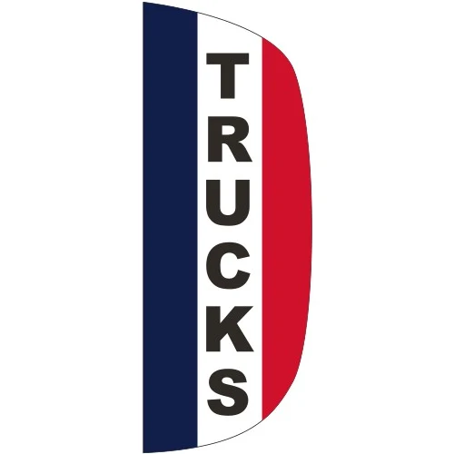 "TRUCKS" 3' x 8' Message Flutter Flag 1