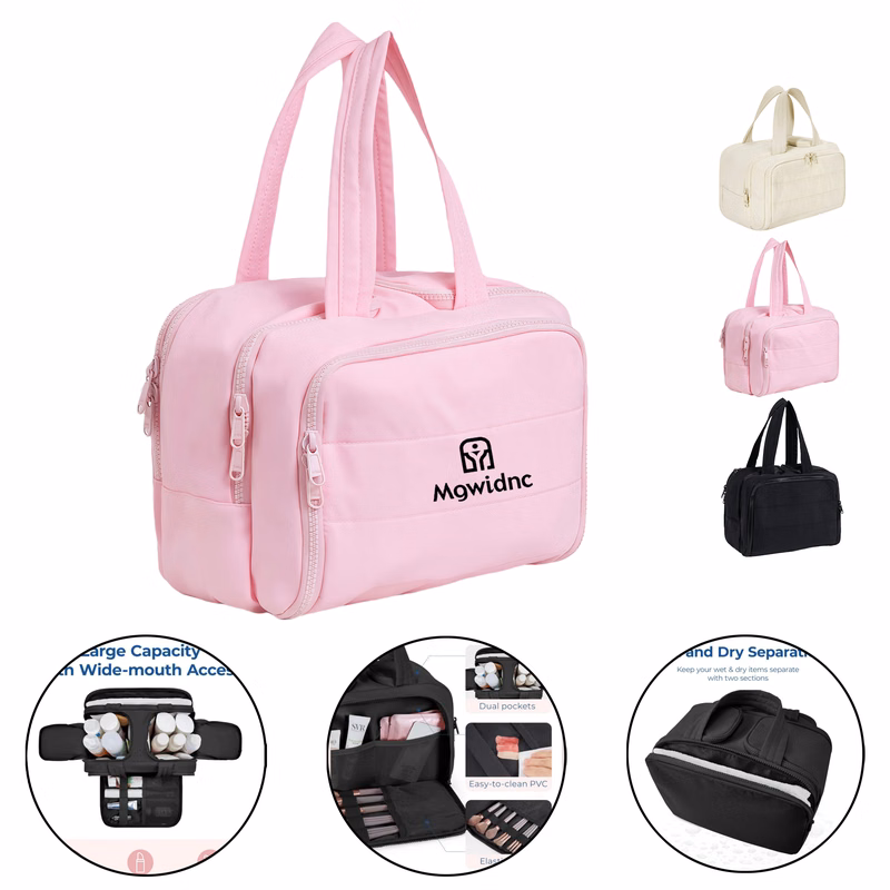 Large Lightweight Travel Toiletry Bag with Wide Opening